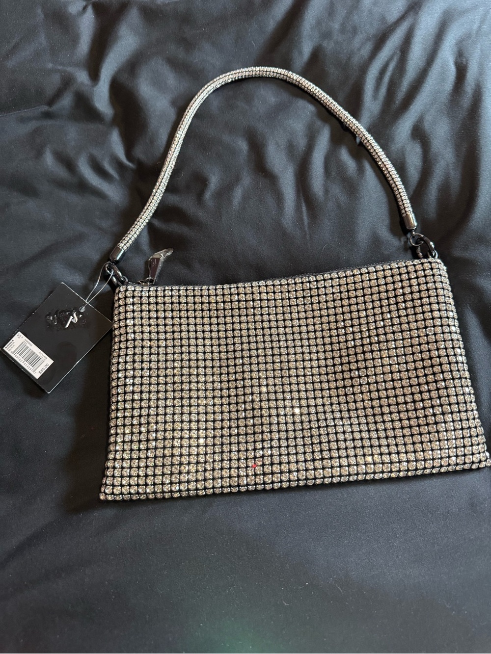 Simply Vera Vera Wang Silver Crystal Mesh Wristlet